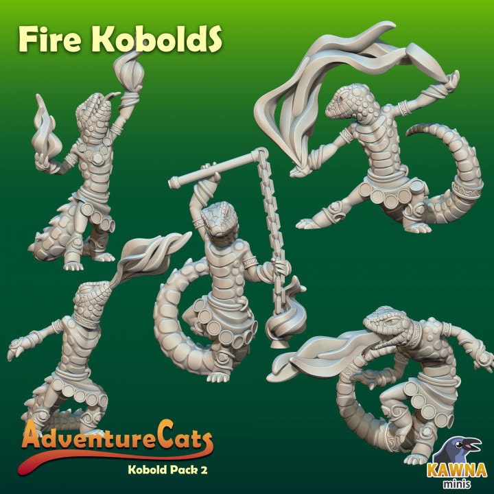 Fire Kobold (5 Variants Available) - Kawna Minis