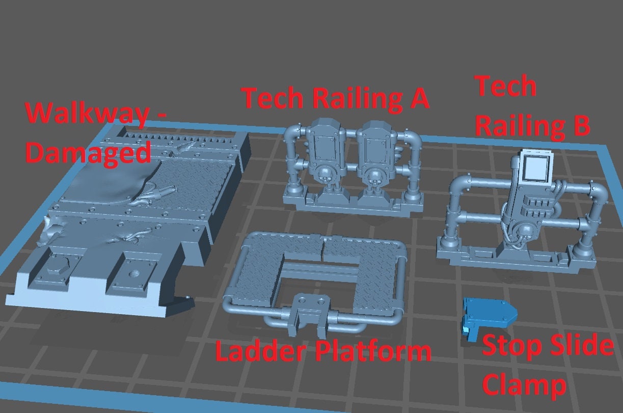 Stack City Terrain Part 2, Railings Update - Scenery Kit - Print Minis