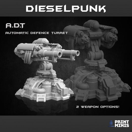 Automatic Defence Turret (2 Variants Available) - Print Minis