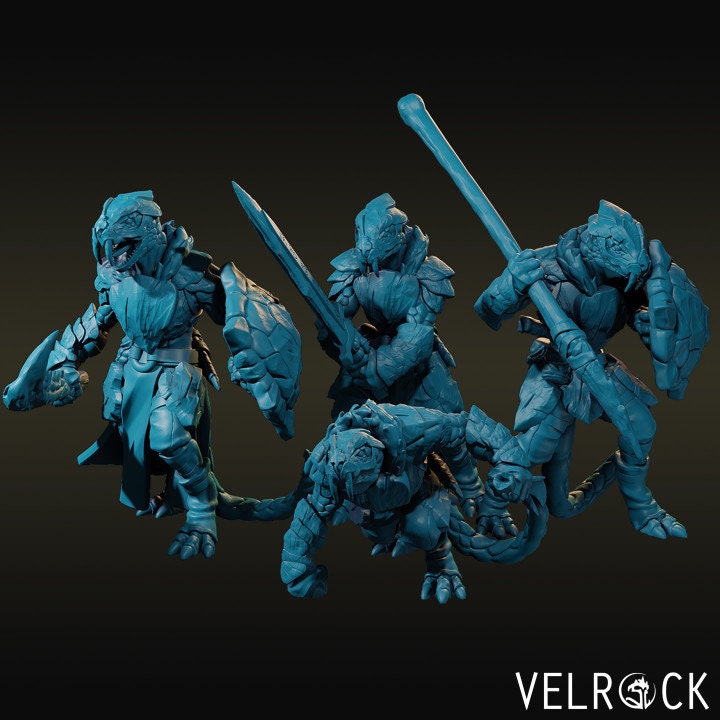 Lizardfolk Warrior Pack (4 Variants Available) - Velrock