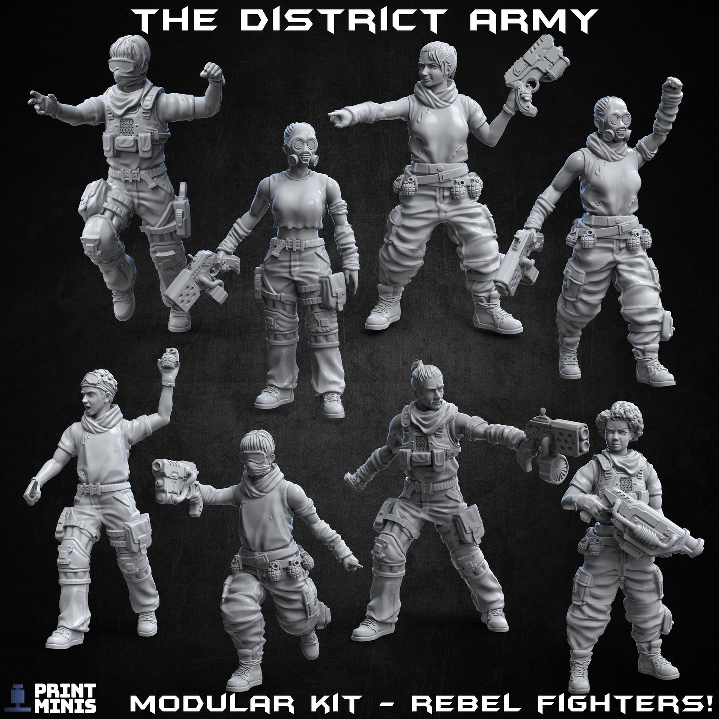 District Army - Whole Poses (13 Variants Available) - Print Minis