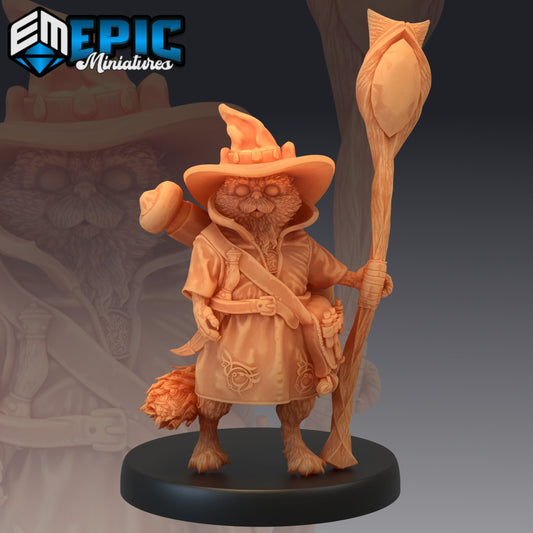 Tabaxi White Cat Sorcerer (4 Variants) - Epic Miniatures