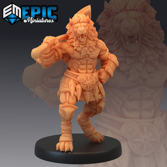Tabaxi Lion Warrior (3 Variants) - Epic Miniatures