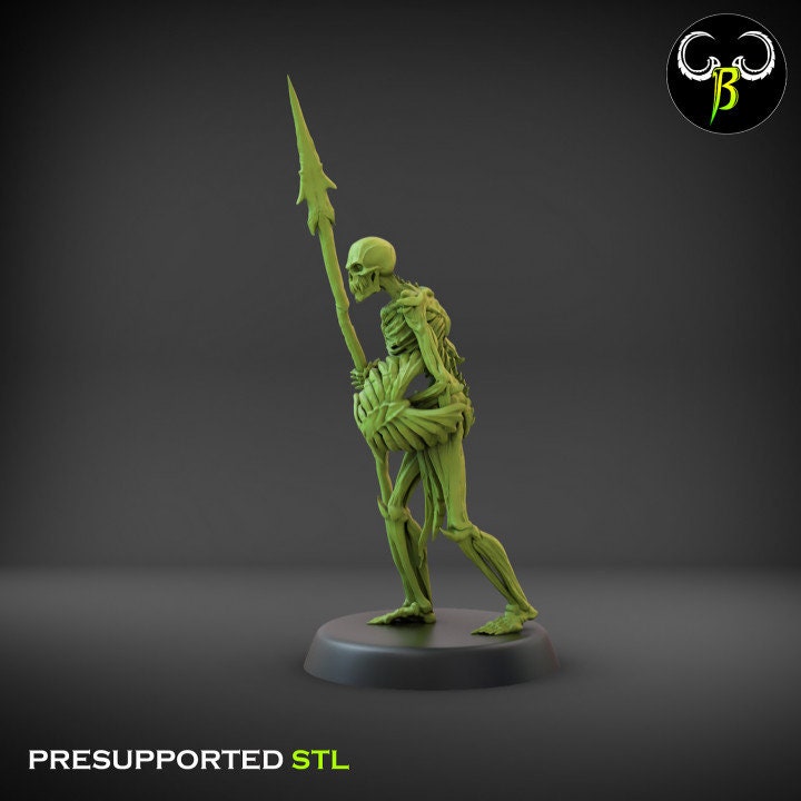 Flesh Skeleton Lance Set 2 (6 Variants Available) - Clay Beast Creations