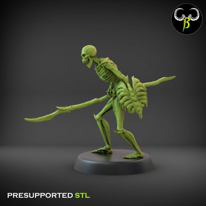 Flesh Skeleton Lance Set 2 (6 Variants Available) - Clay Beast Creations