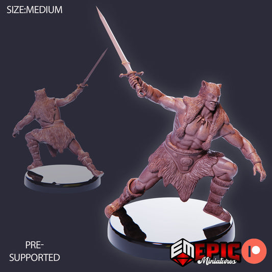Barbarian Champion (3 Variants Available) - Epic Miniatures