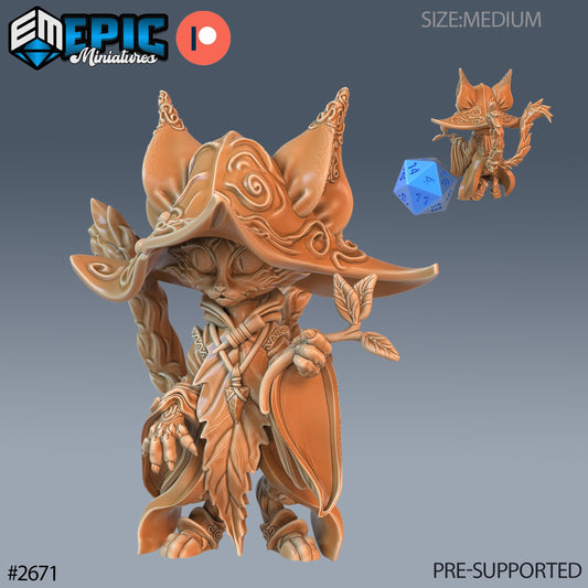 Cat Folk Druid (3 Variants Available) - Epic Miniatures