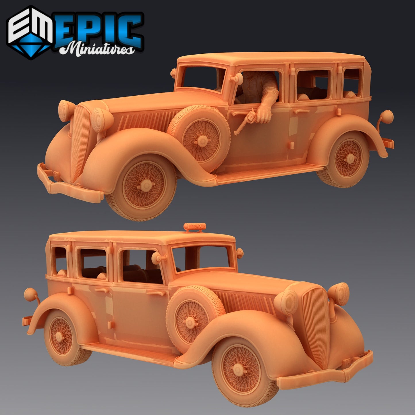 Taxi and Orc Driver (2 Variants Available) - Epic Miniatures