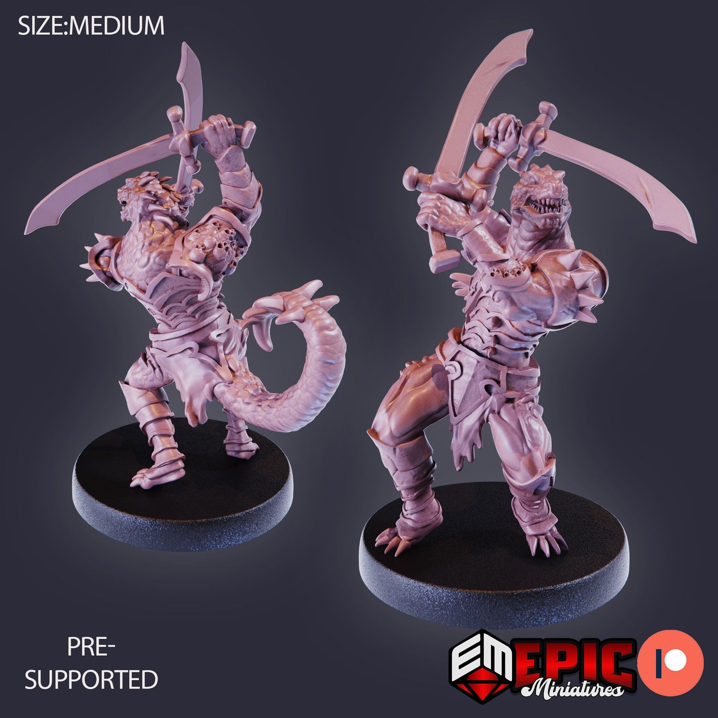 Lizardfolk Warrior (3 Variants Available) - Epic Miniatures