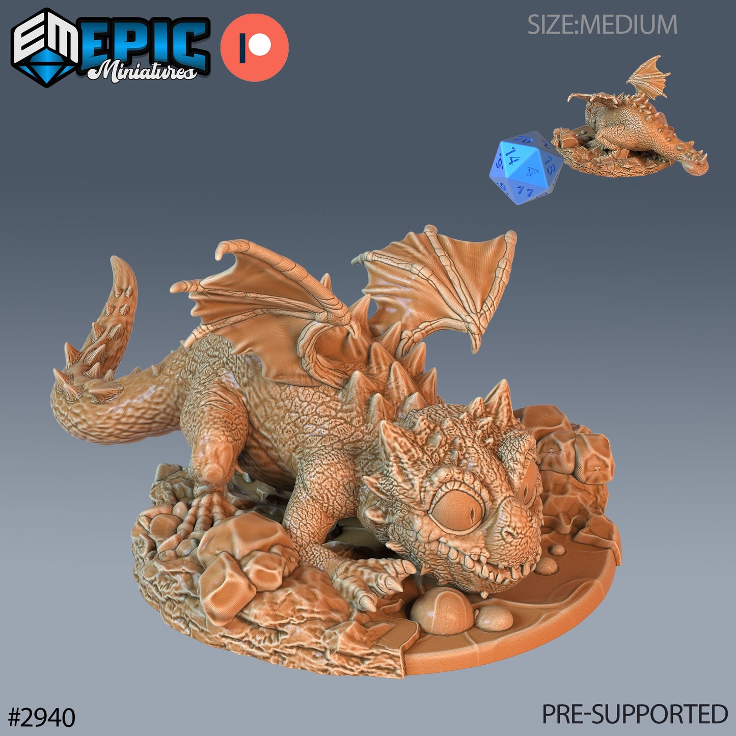 Baby Dragon (3 Variants Available) - Epic Miniatures