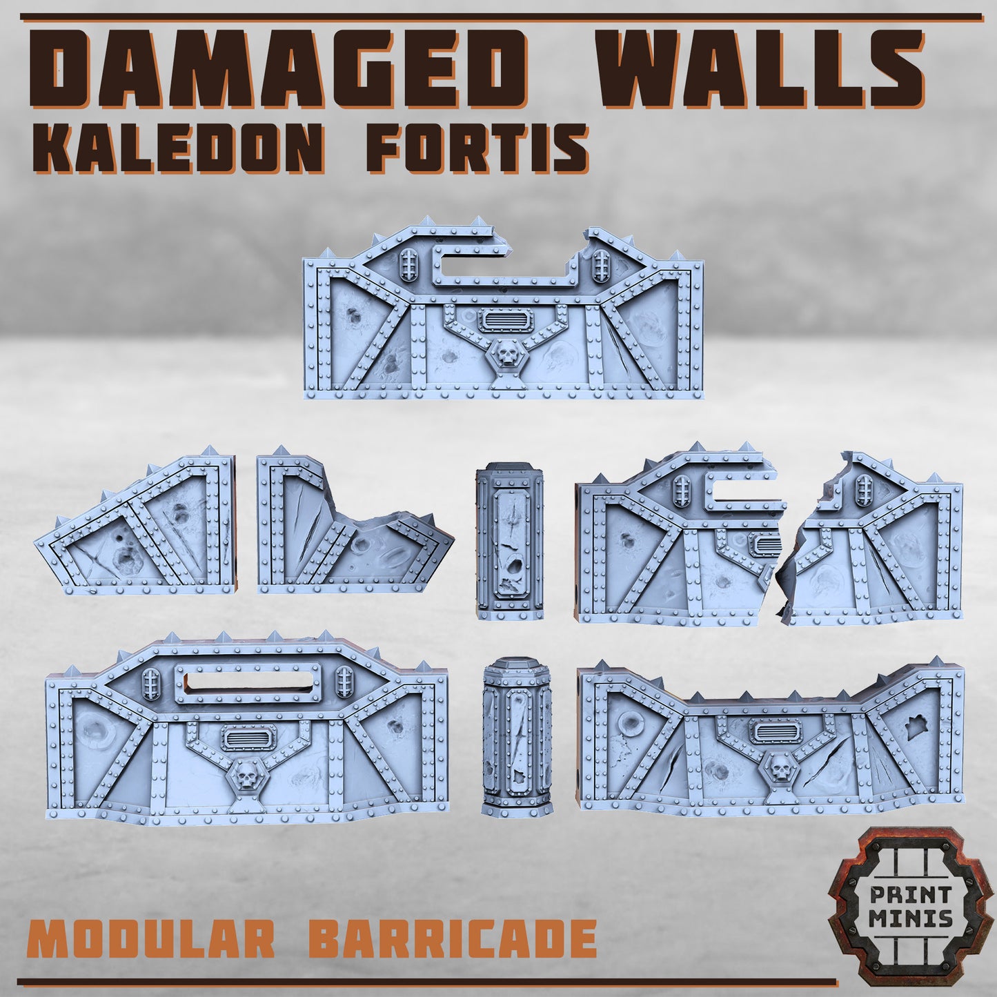 Damaged Walls - Scenery Kit - Print Minis