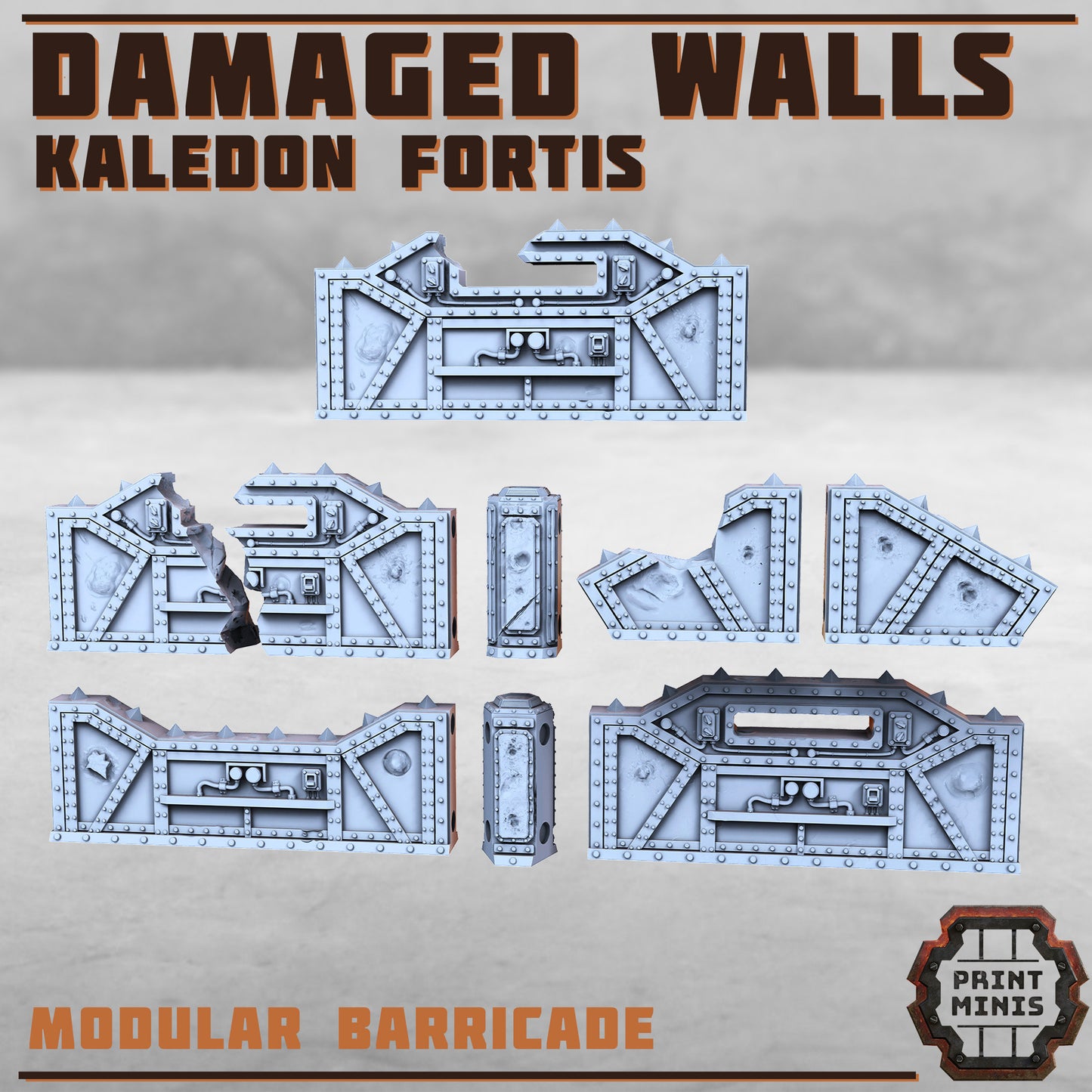 Damaged Walls - Scenery Kit - Print Minis