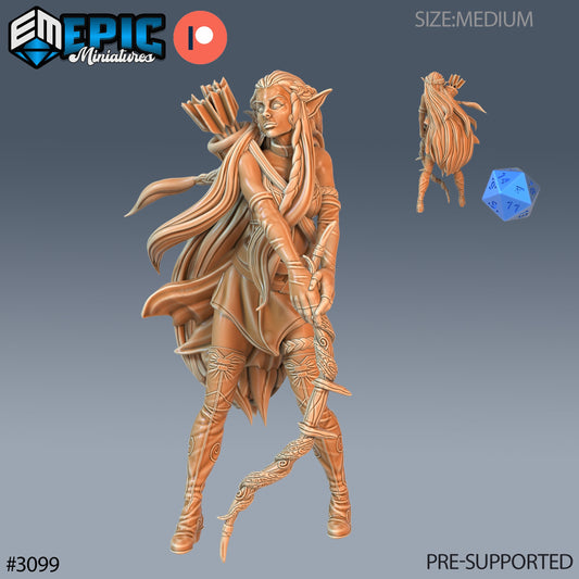 Elf Ranger Player Character (3 Variants Available) - Epic Miniatures