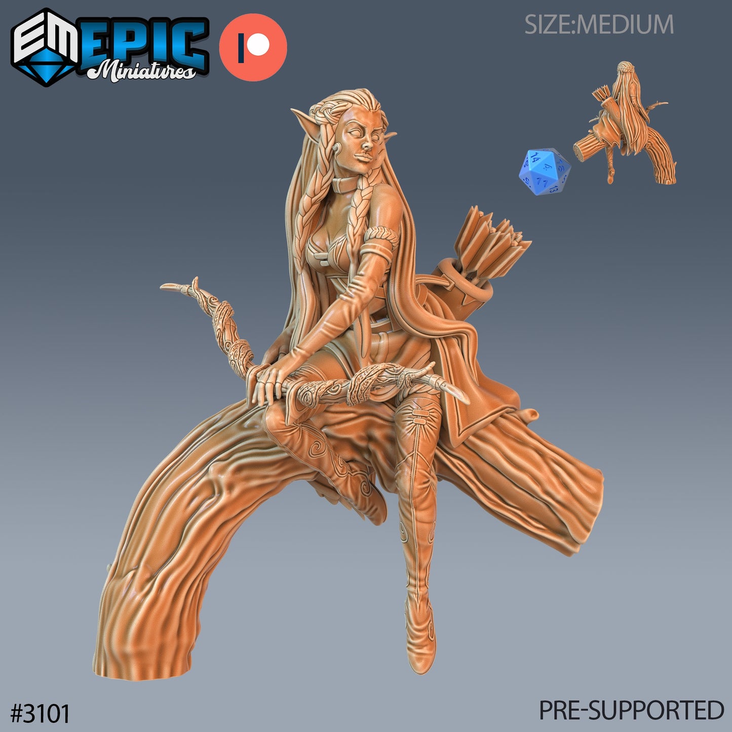 Elf Ranger Player Character (3 Variants Available) - Epic Miniatures