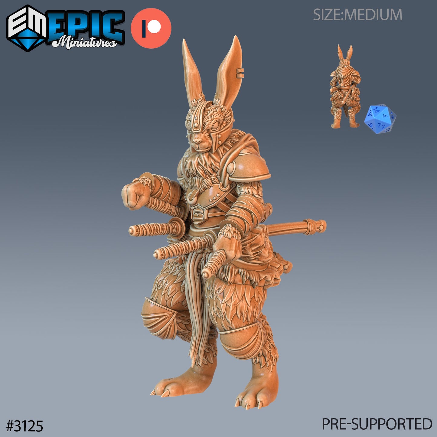 Rabbit Folk Blade Master (3 Variants Available) - Epic Miniatures