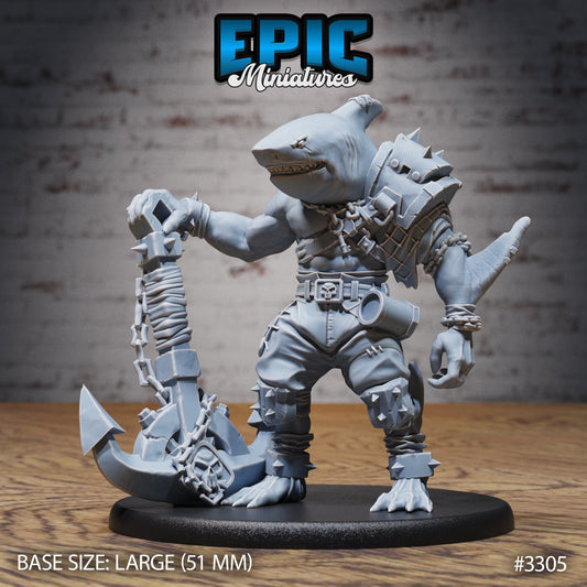Sharkfolk Anchor Pirate (3 Variants Available) - Epic Miniatures