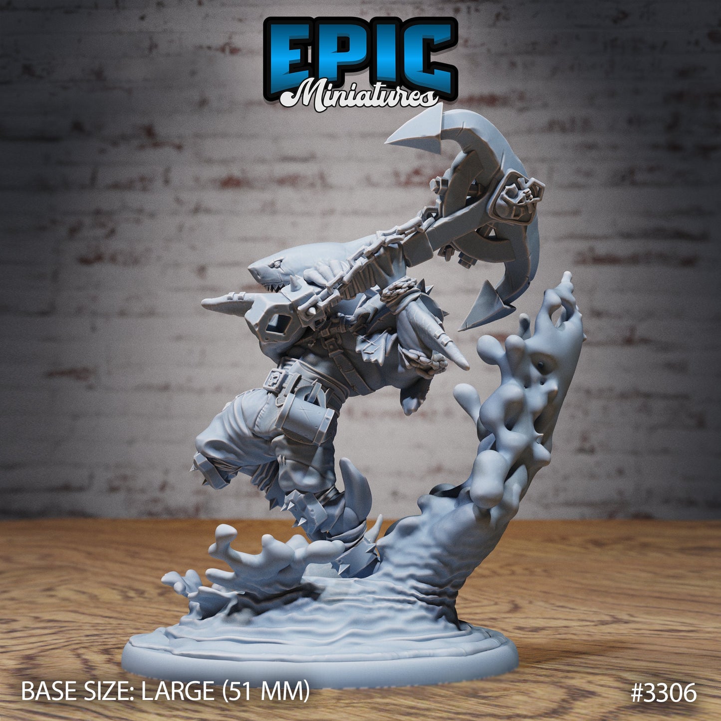 Sharkfolk Anchor Pirate (3 Variants Available) - Epic Miniatures