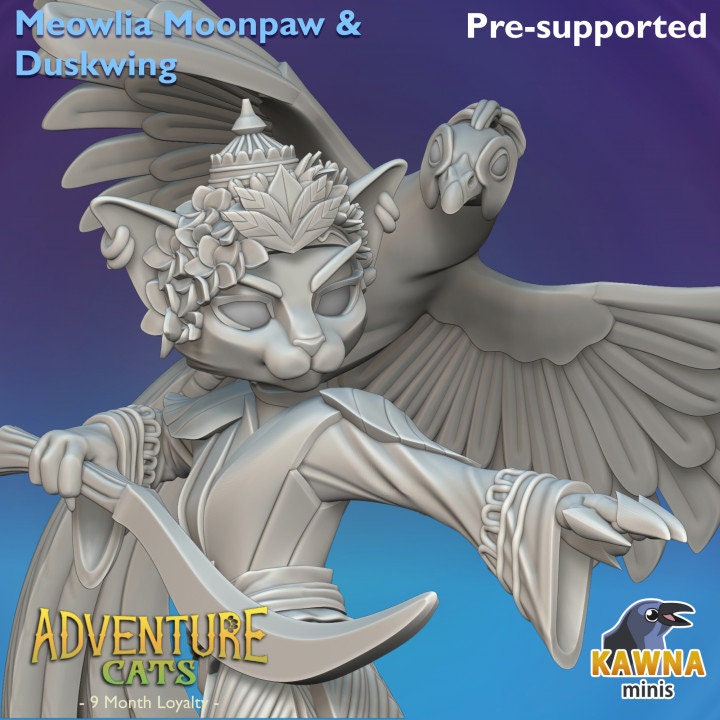 Meowlia Moonpaw and Duskwing (2 Variants Available) - Kawna Minis