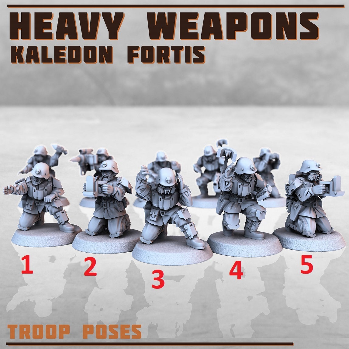 Heavy Weapons Troops (10 Variants Available) - Print Minis