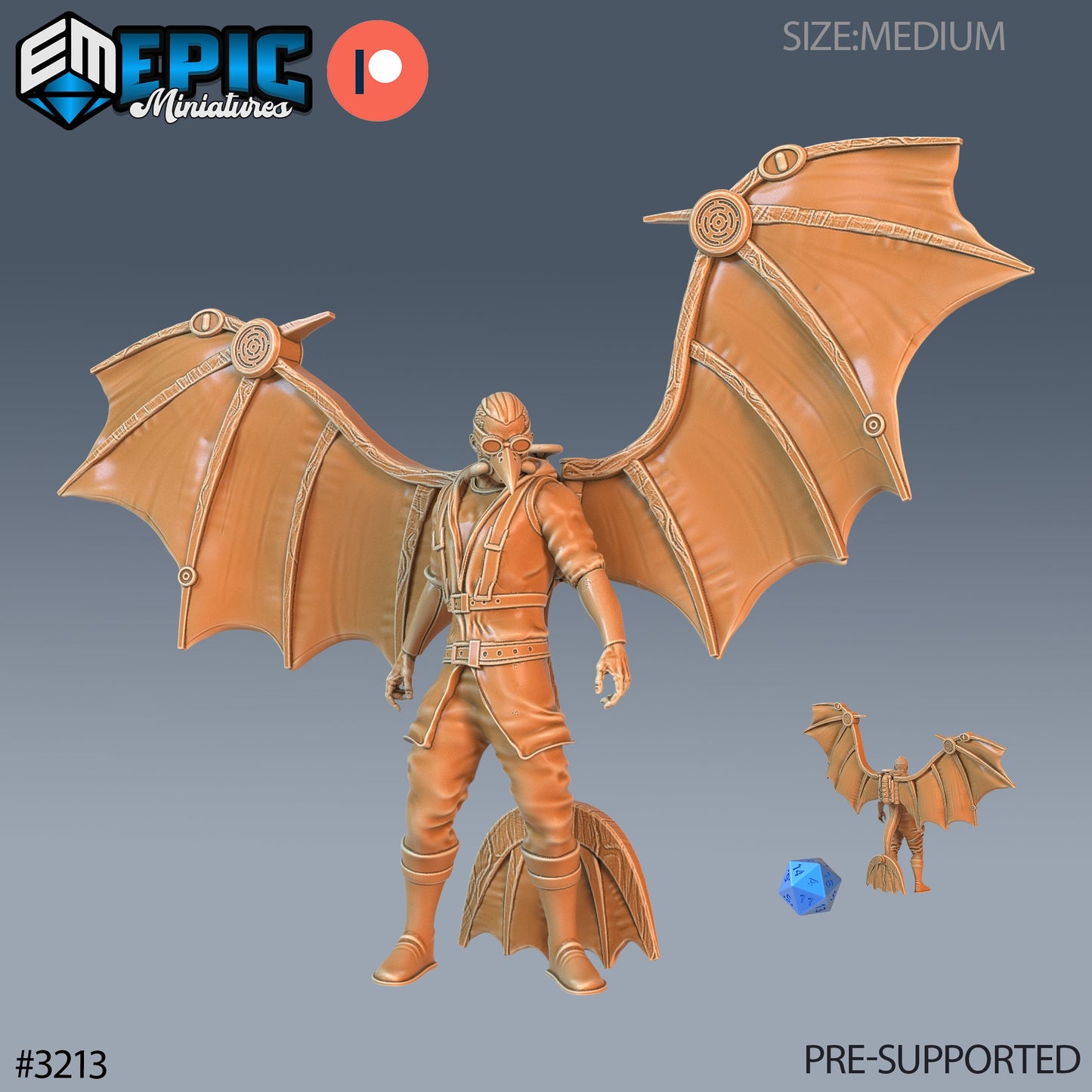 Winged Glider Pilot Levi (4 Variants Available) - Epic Miniatures