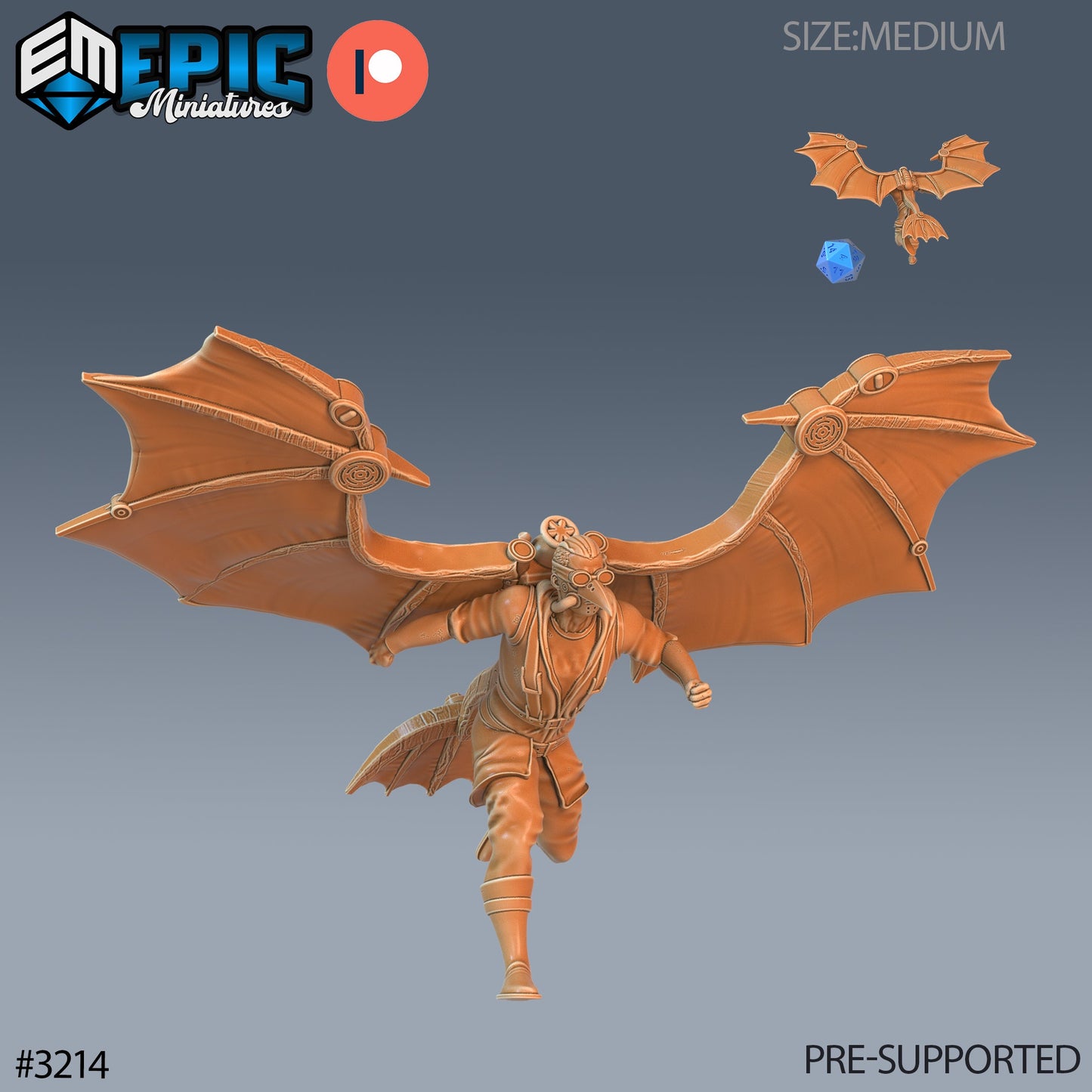 Winged Glider Pilot Levi (4 Variants Available) - Epic Miniatures