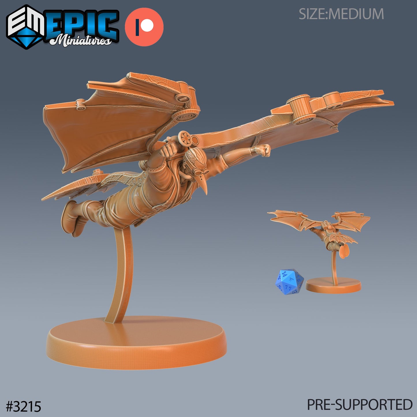 Winged Glider Pilot Levi (4 Variants Available) - Epic Miniatures