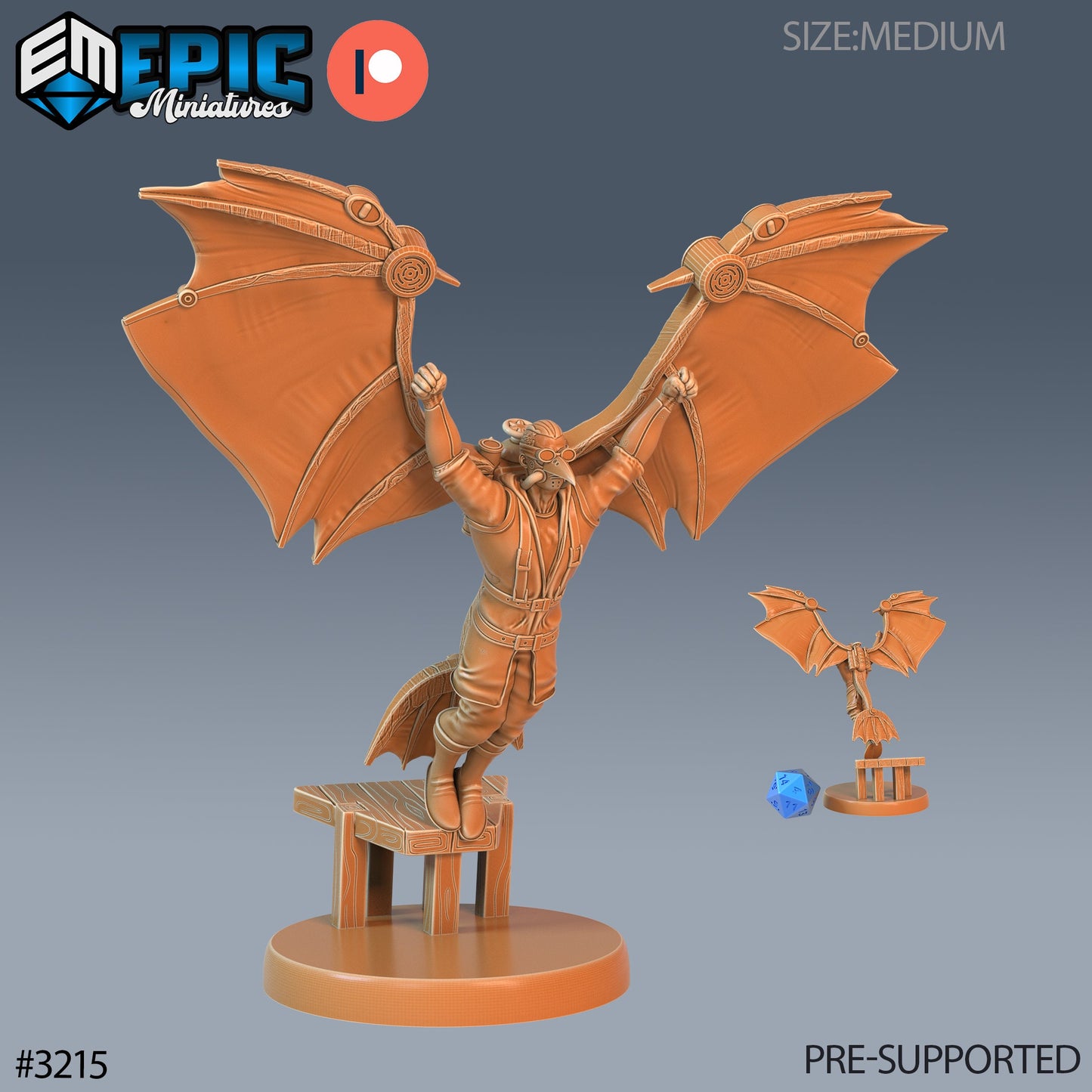 Winged Glider Pilot Levi (4 Variants Available) - Epic Miniatures