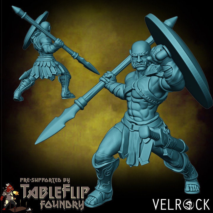 Half-Orc Hoplite Barbarian (2 Variants Available) - Velrock