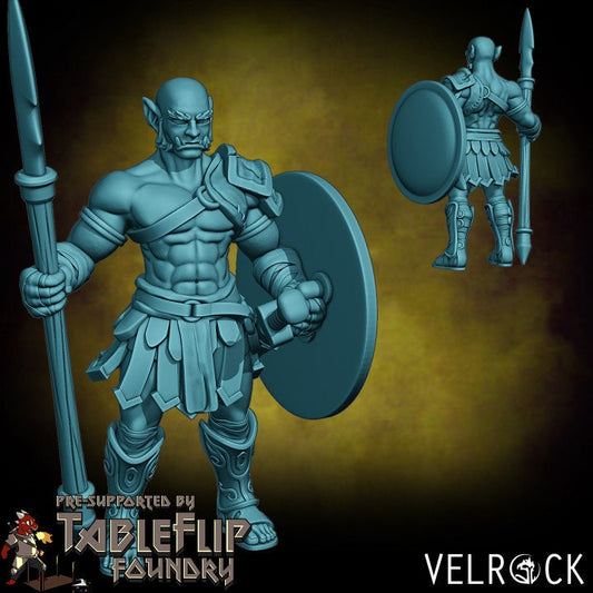 Half-Orc Hoplite Barbarian (2 Variants Available) - Velrock