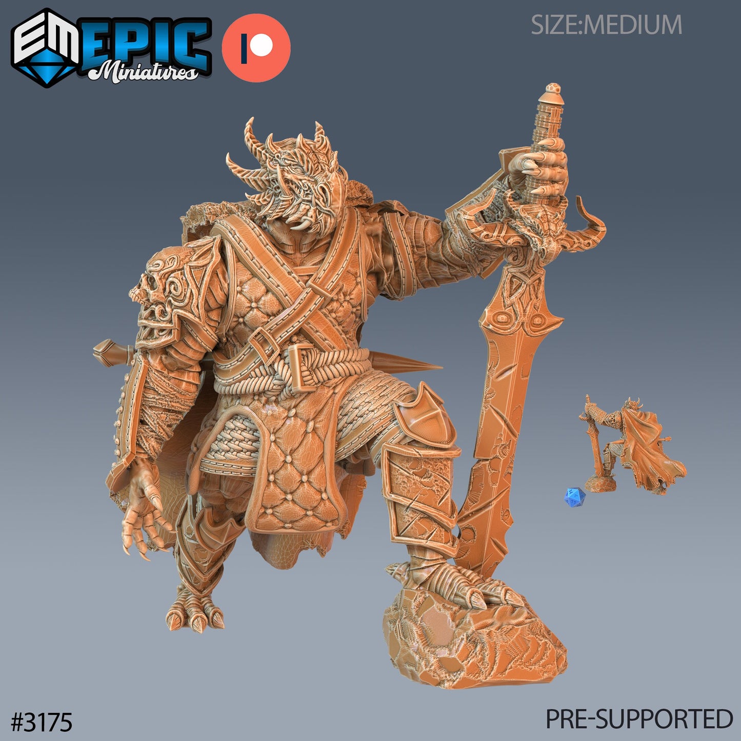 Dragonborn Warrior, Set 2 (4 Variants Available) - Epic Miniatures