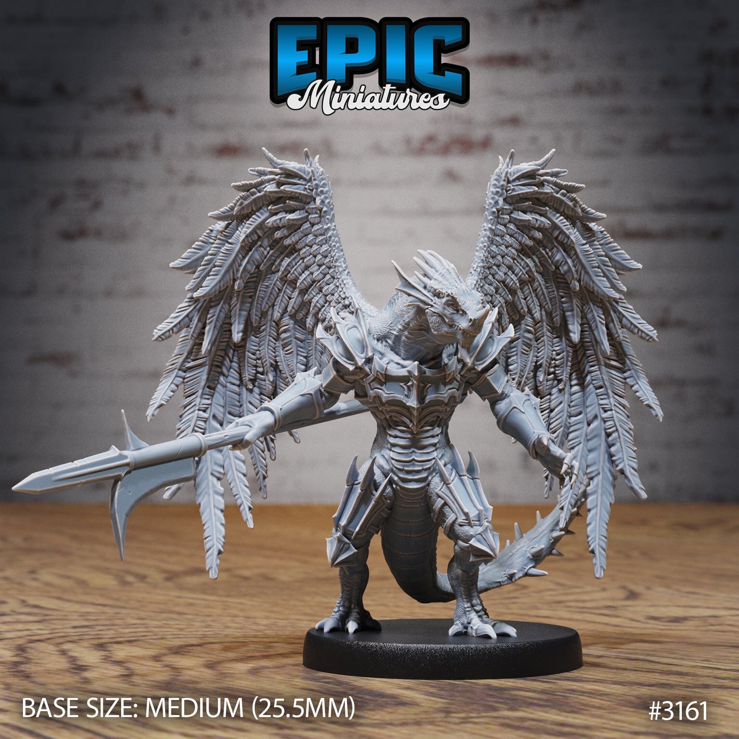 Winged Half Dragon - Feathered Wings (5 Variants Available) - Epic Miniatures