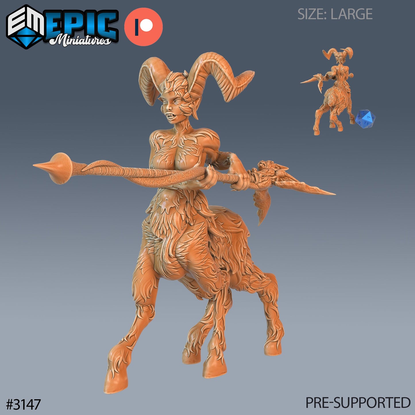 Faun Warlock (3 Variants Available) - Epic Miniatures