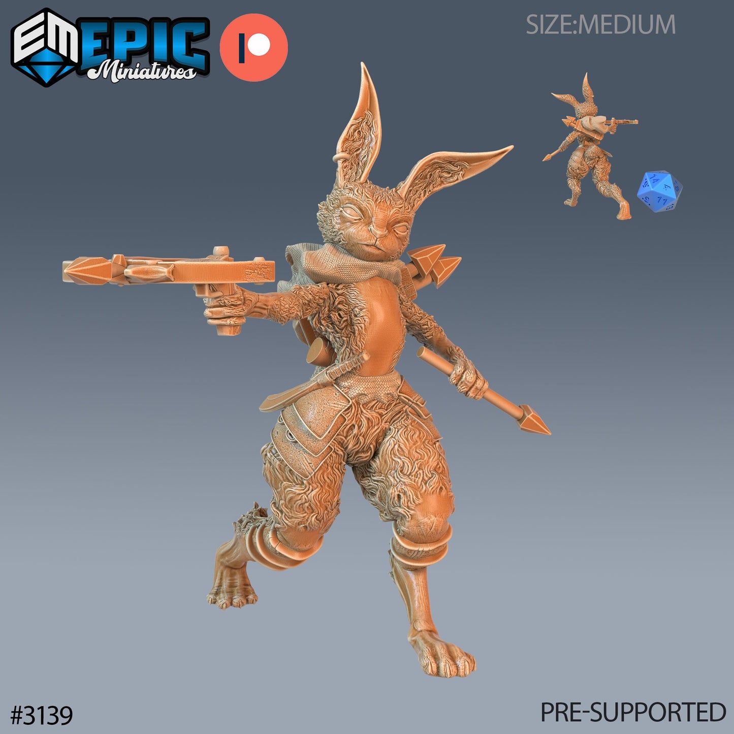 Rabbit Folk Warrior (4 Variants Available) - Epic Miniatures