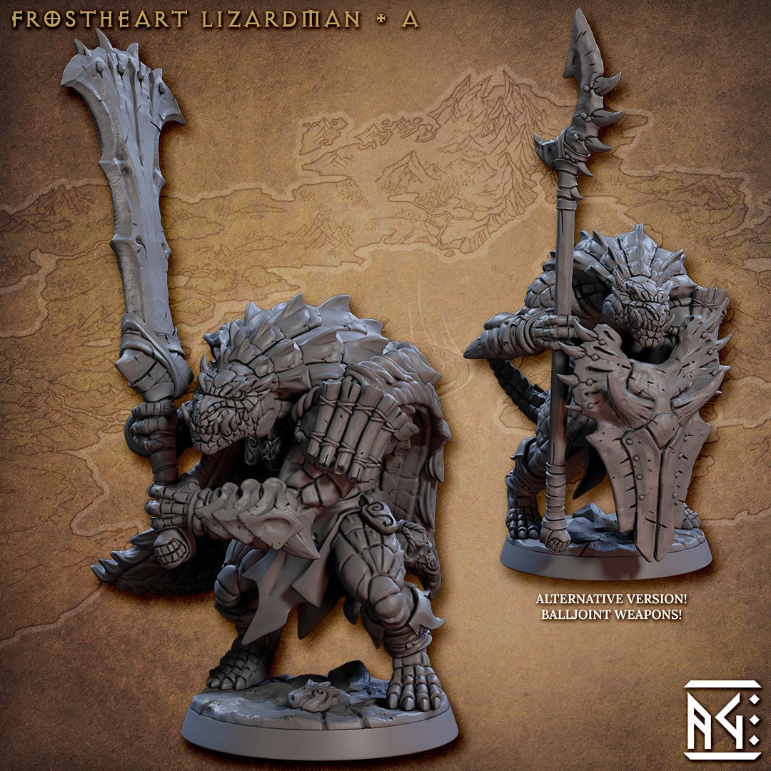 Frostheart Lizardman A (2 Variants Available) - Artisan Guild