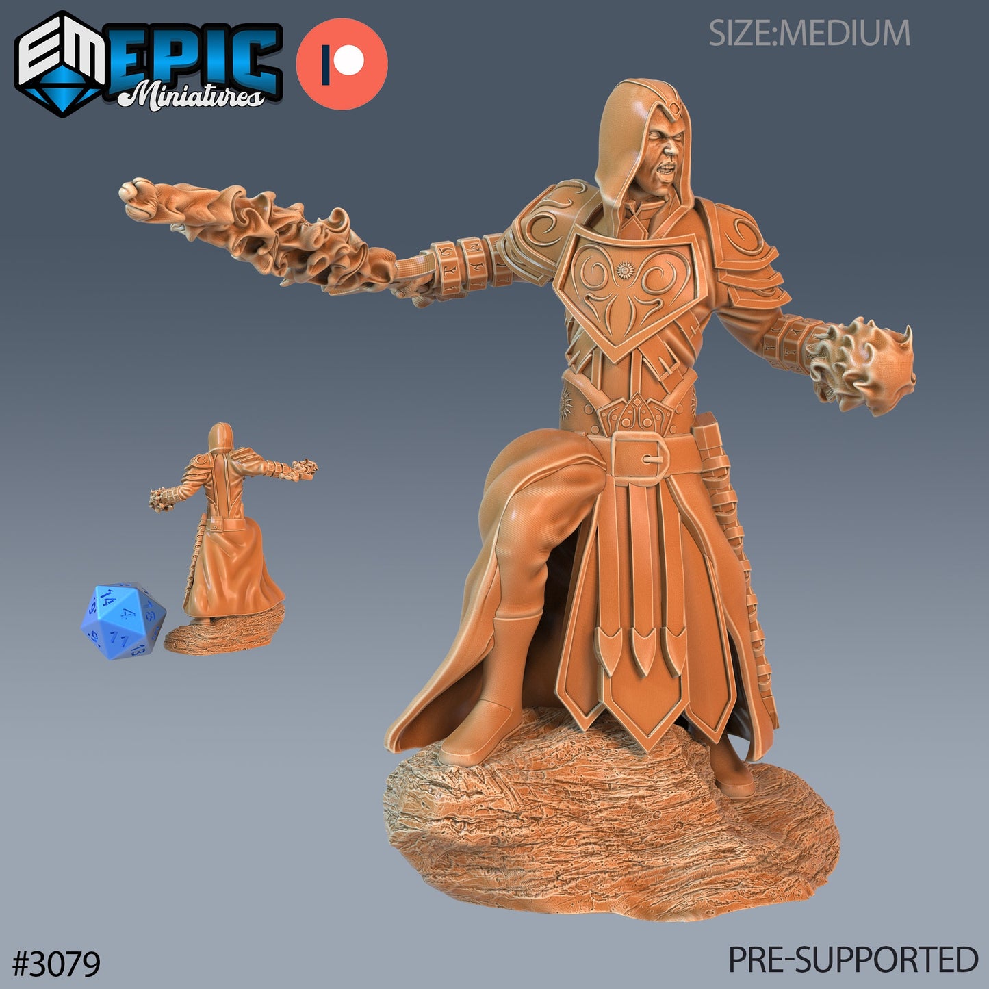 Warlock Player Character (3 Variants Available) - Epic Miniatures
