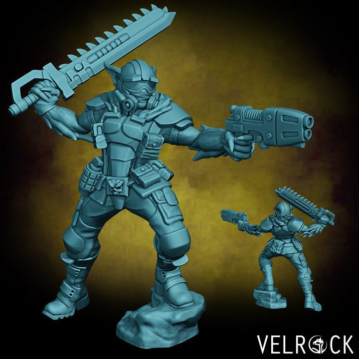 Catian Shock Troopers - Chainsaw Sword (4 Variants Available) - Velrock