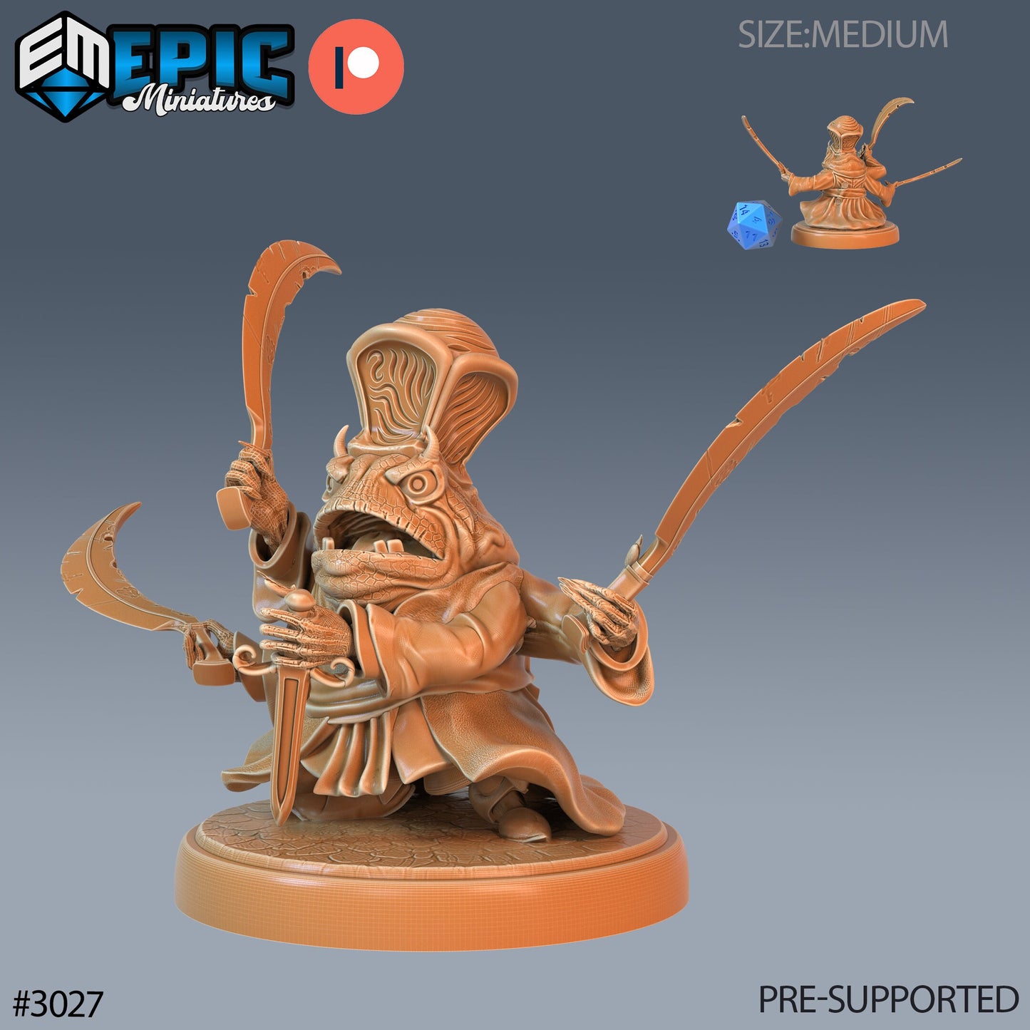 Frog Warlock (3 Variants Available) - Epic Miniatures