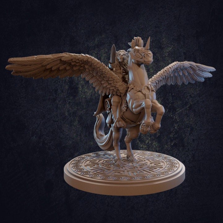 Aechelon Riding A Pegasus - Dragon Trapper's Lodge