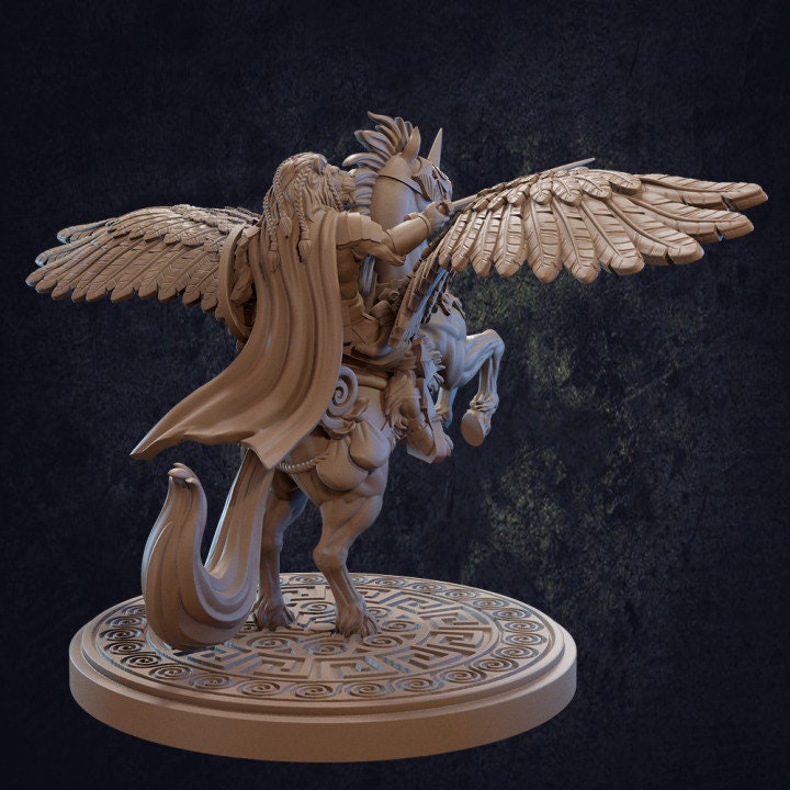 Aechelon Riding A Pegasus - Dragon Trapper's Lodge