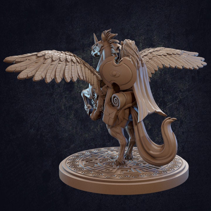 Aechelon Riding A Pegasus - Dragon Trapper's Lodge