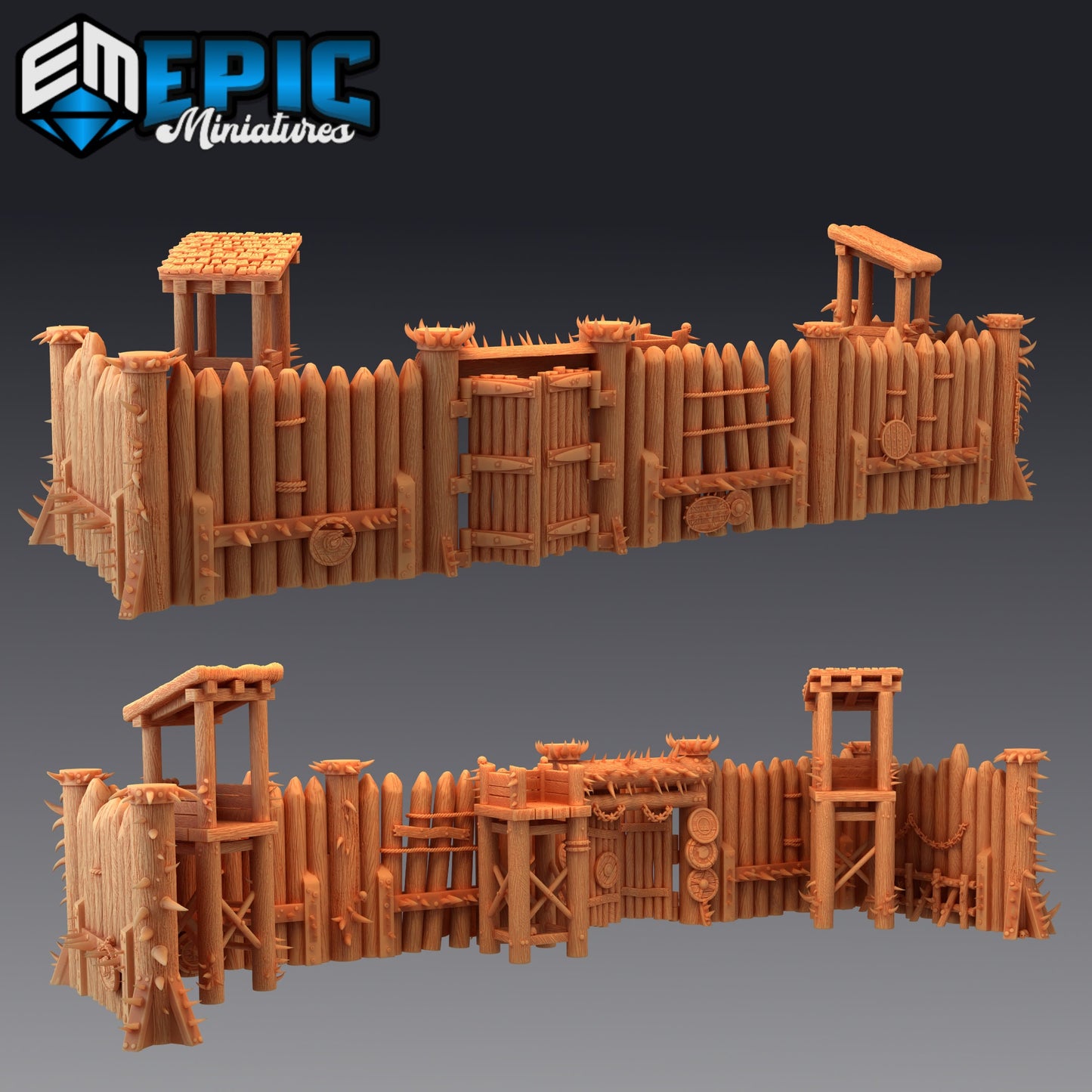 Rampart Walls and Gate, Terrain Set - Epic Miniatures