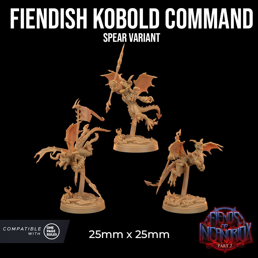 Fiendish Kobold Leaders - Spears (3 Variants Available) - Dragon Trapper's Lodge