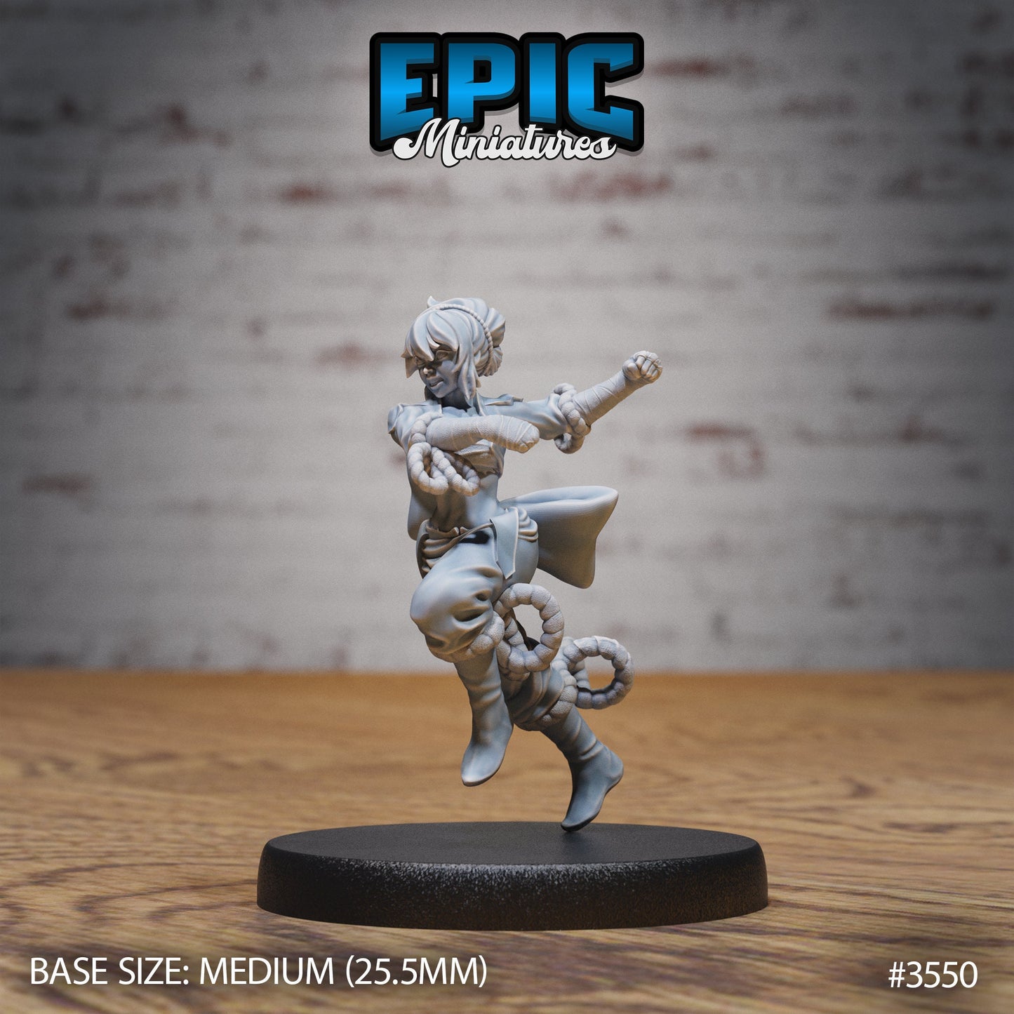 Monk Player Character - Female (3 Variants Available) - Epic Miniatures