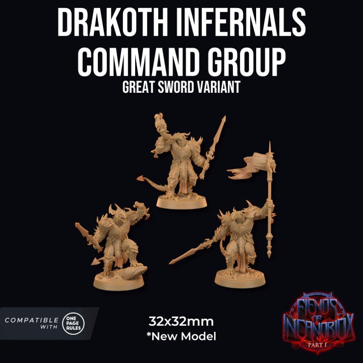 Drakoth Leaders, Sword Squad (3 Variants Available) - Dragon Trapper's Lodge