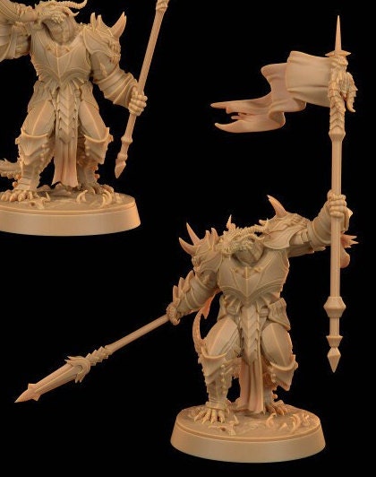 Drakoth Leaders, Spear Squad (3 Variants Available) - Dragon Trapper's Lodge