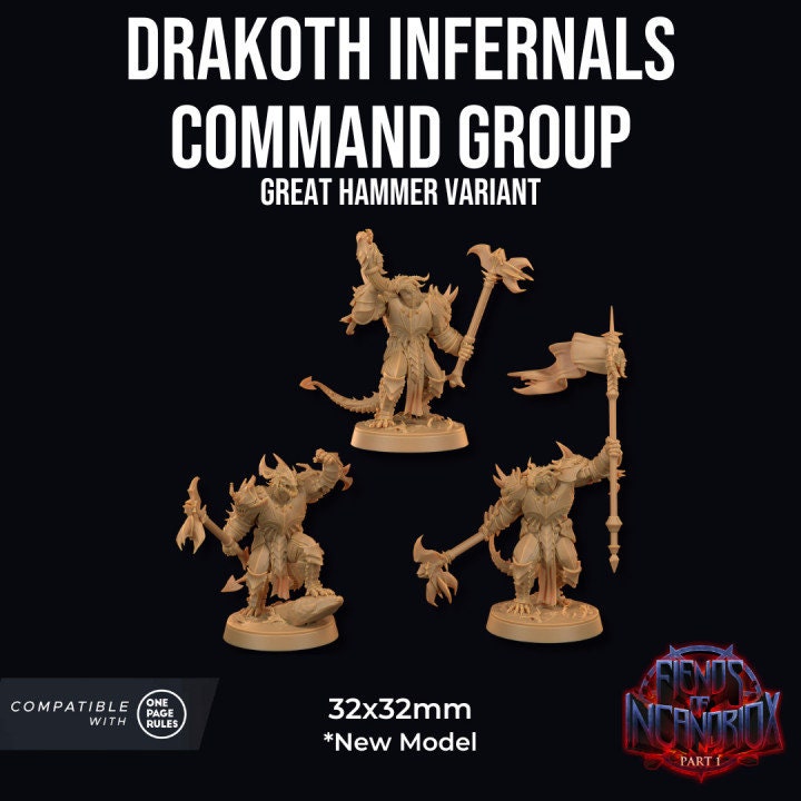 Drakoth Leaders, Hammer Squad (3 Variants Available) - Dragon Trapper's Lodge