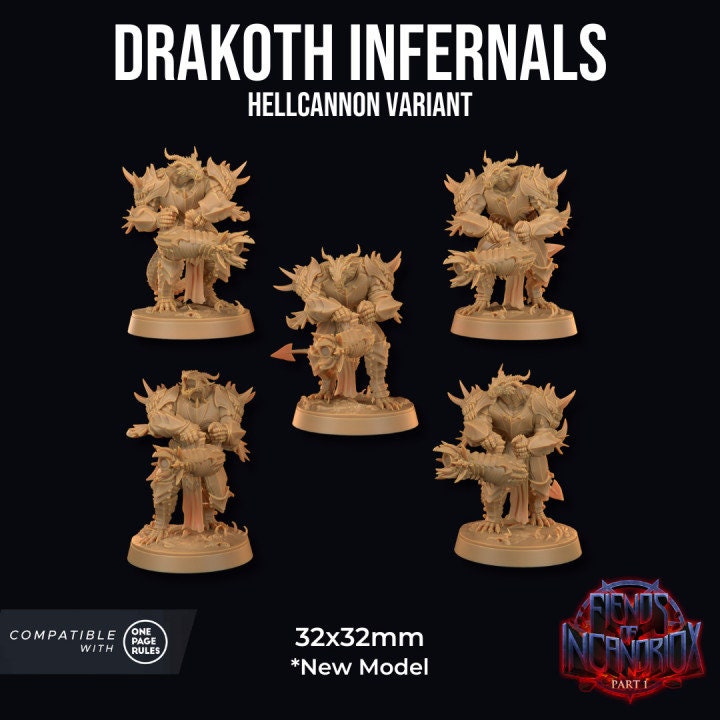 Drakoth Infernals, Cannon Squad (5 Variants Available) - Dragon Trapper's Lodge