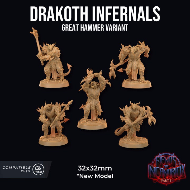 Drakoth Infernals, Hammer Squad (5 Variants Available) - Dragon Trapper's Lodge