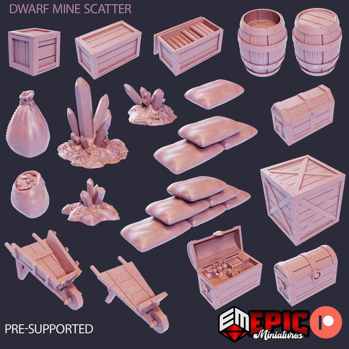 Dwarven Mine Scatter Set 1 - Epic Miniatures