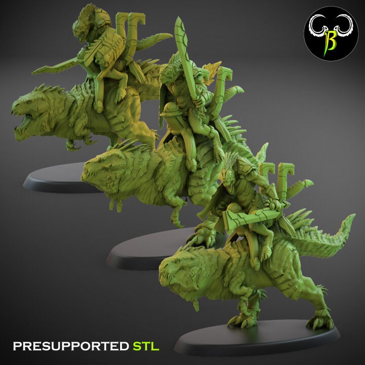 Carnadon Rider, Sword Squad (3 Variants Available) - Clay Beast Creations